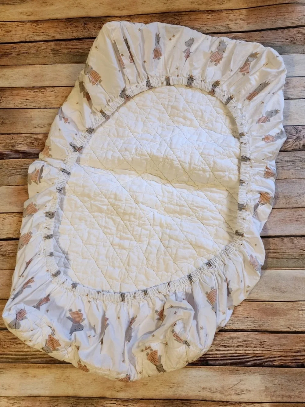 Crate and Barrel Baby Quilted Princess Hippopotamus Print Changing Cover